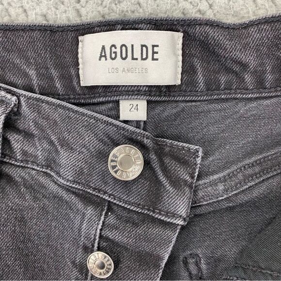 AGOLDE Women's Riley High Rise Straight Crop Button Fly Jeans  |   Size:  24 - Picture 11 of 14